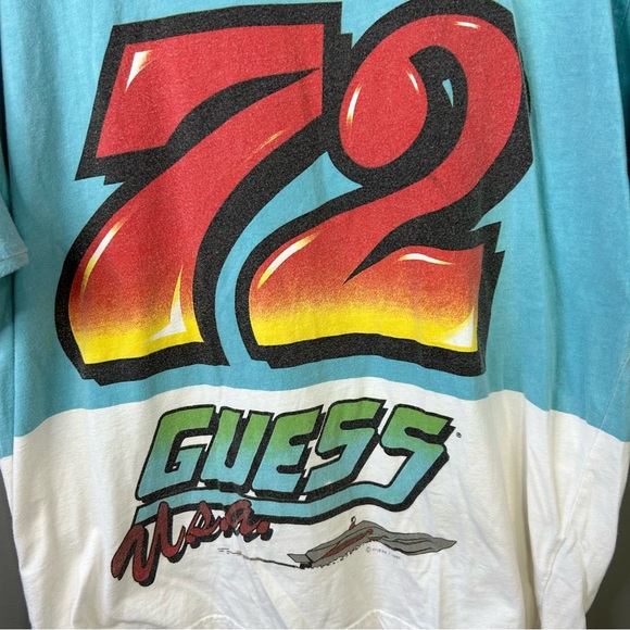 Vintage 90s 1995 Guess USA 72 Boat Graphic Shirt Size Medium - Picture 2 of 7